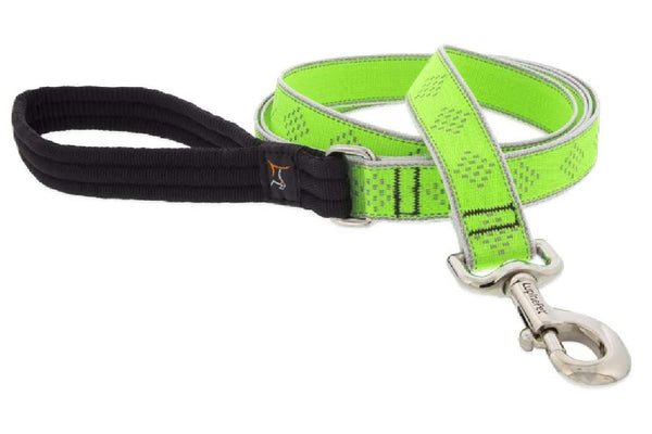 Lupine Pet 48159 Green-Diamond Reflective Dog Leash, 1 Inch x 6 Feet