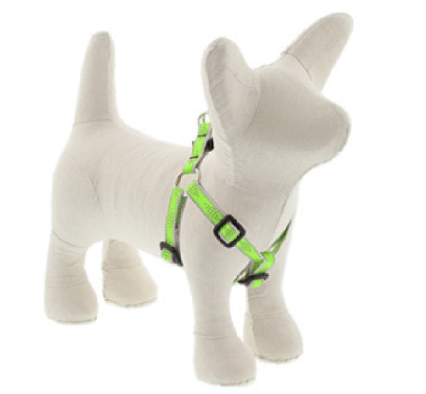 Lupine Pet 48195 Green-Diamond Reflective Step in Dog Harness, 1/2 Inch x 12-18 Inch