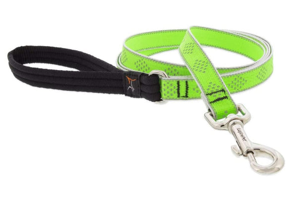 Lupine Pet 48109 Reflective Green-Diamond Dog Leash, 3/4 Inch x 6 Feet