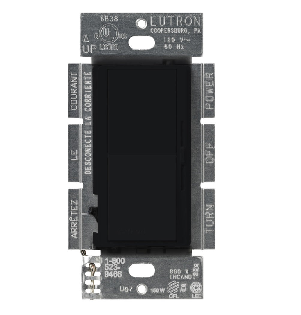 Lutron DVCL-153PH-BL Diva Dimmer Switch, Black, 600 Watts, 120 Volts