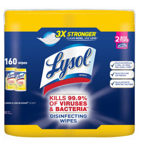 Lysol 1920080296 Lemon & Lime Blossom Scent Lysol Wipes, 80 Count