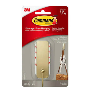 3M 17034BR-ES Command Medium Decorative Hooks, Plastic