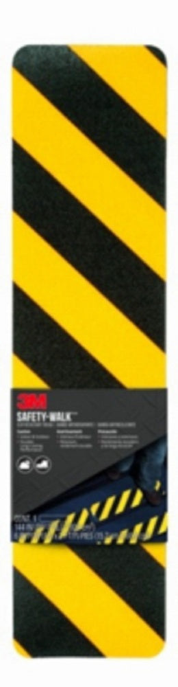 3M 613BY-T6X24 Safety Walk Slip Resistant Caution Tread, Black/Yellow. 6 inch x 24 inch