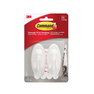 3M 17086-ES Command Decorative Terrace Hooks, White