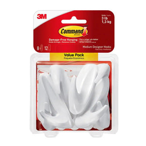 3M 17081-8ES Command Designer Hooks, White