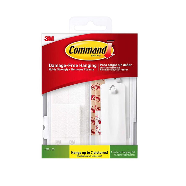 3M 17221-ES Command Picture Hanging Set, White