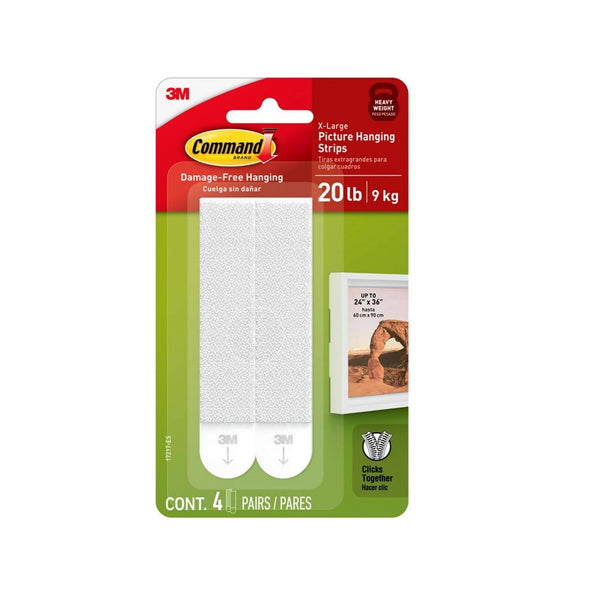 3M 17217-ES Command Picture Hanging Strips, White