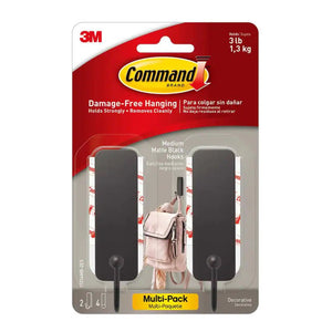 3M 17034MB-2ES Command Decorative Hooks, Black