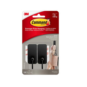 3M 17033MB-2ES Command Decorative Hooks, Black, Plastic