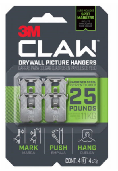 3M 3PH25M-4ES CLAW Drywall Picture Hanger, 25 Lb