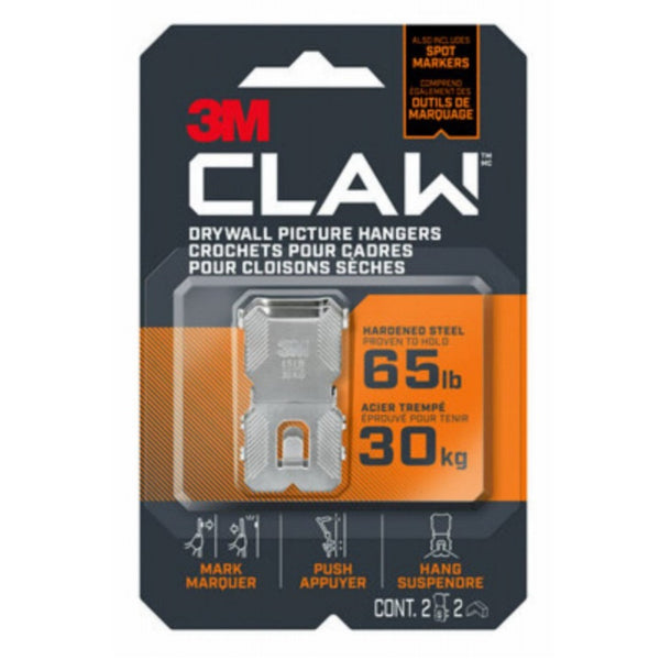3M 3PH65M-5ES Claw Drywall Picture Hanger Set, Steel