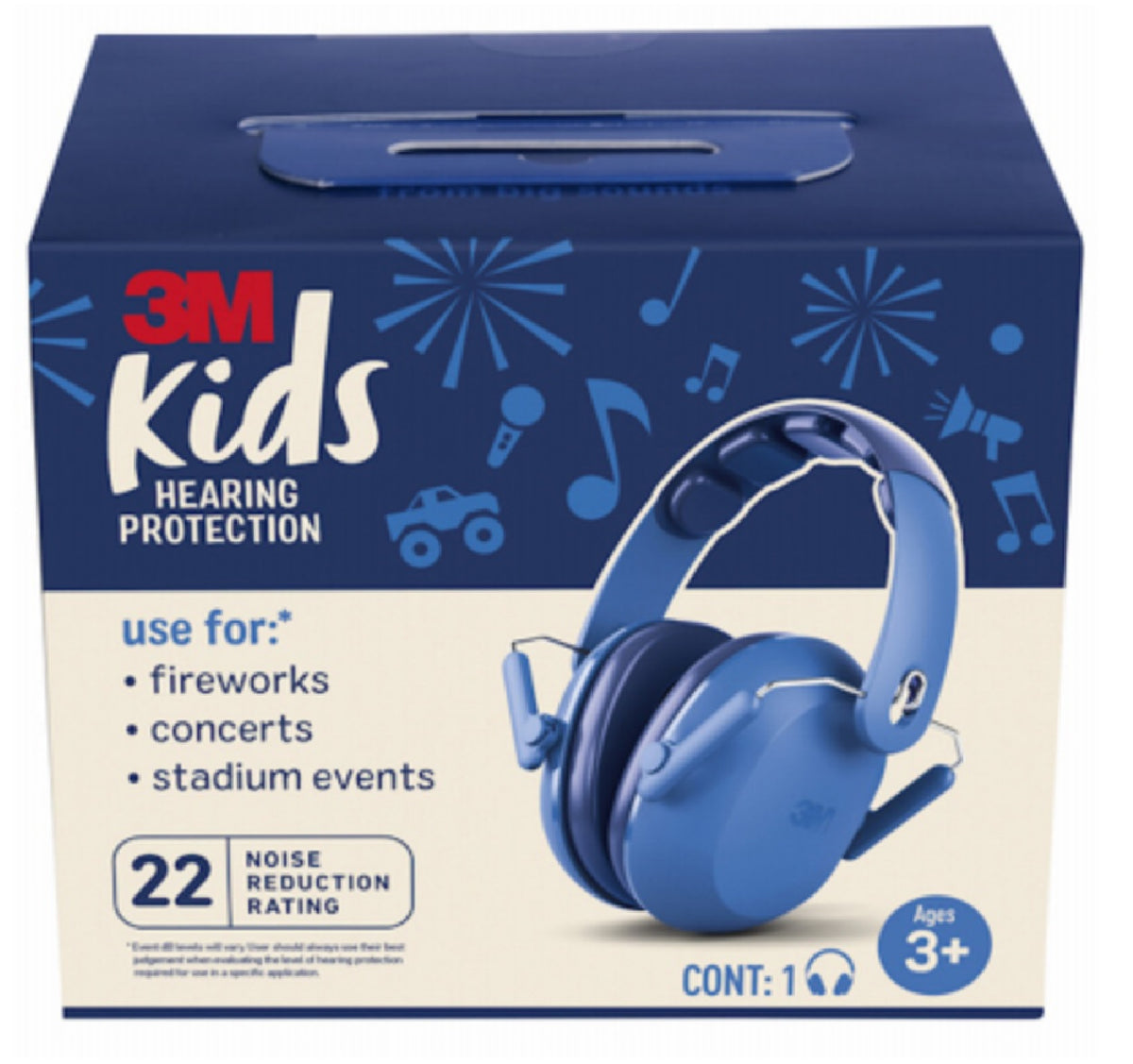 3M PKIDSB-BLU Kids Hearing Protection, Blue