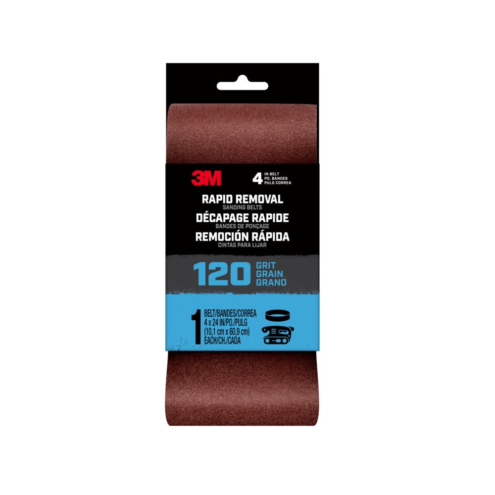 3M 27401 Rapid Removal Sanding Belt, 120 Grit, 21 Inch L x 3 Inch