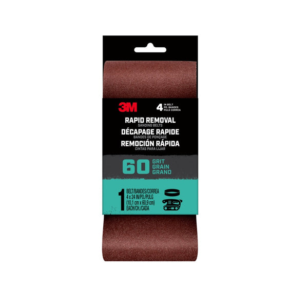 3M 27392 Rapid Removal Sanding Belt, 60 Grit, 24 Inch L x 3 Inch