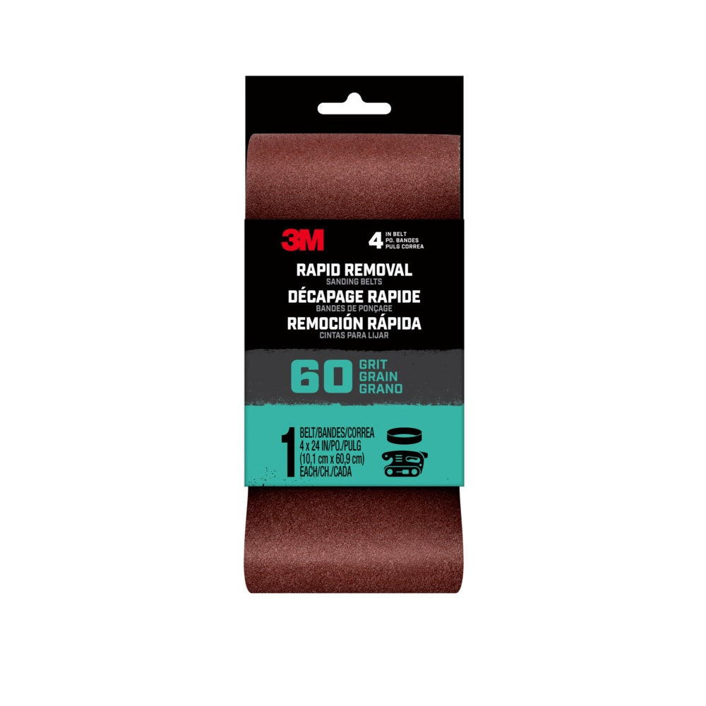 3M 27399 Rapid Removal Sanding Belt, 60 Grit, 18 Inch L x 3 Inch