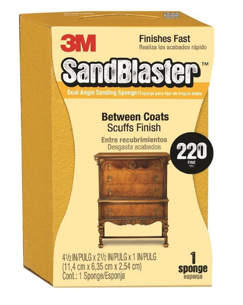3M 9565 SandBlaster Sanding Sponge, 220 Grit