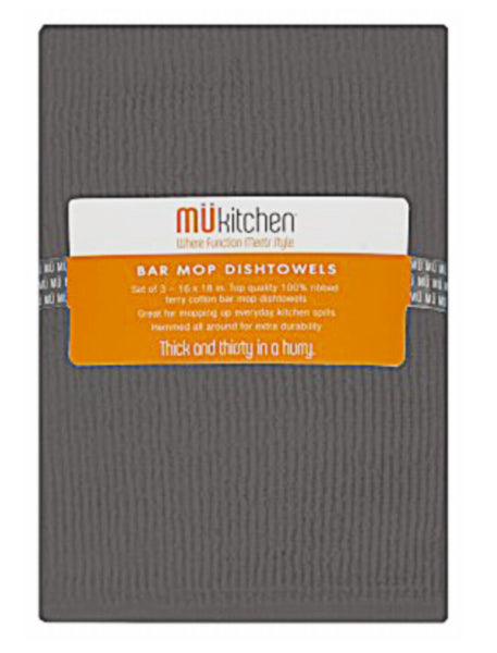 MUkitchen 6620-1817 Bar Mop Towels, Slate