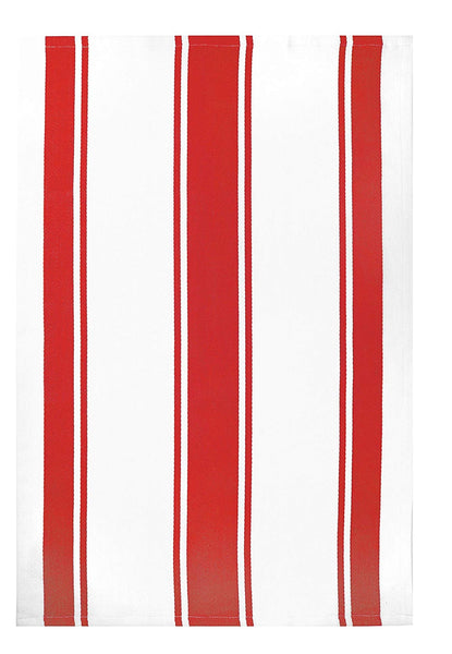MUkitchen 6690-1706 Classic Stripe Kitchen Towel, Crimson Re