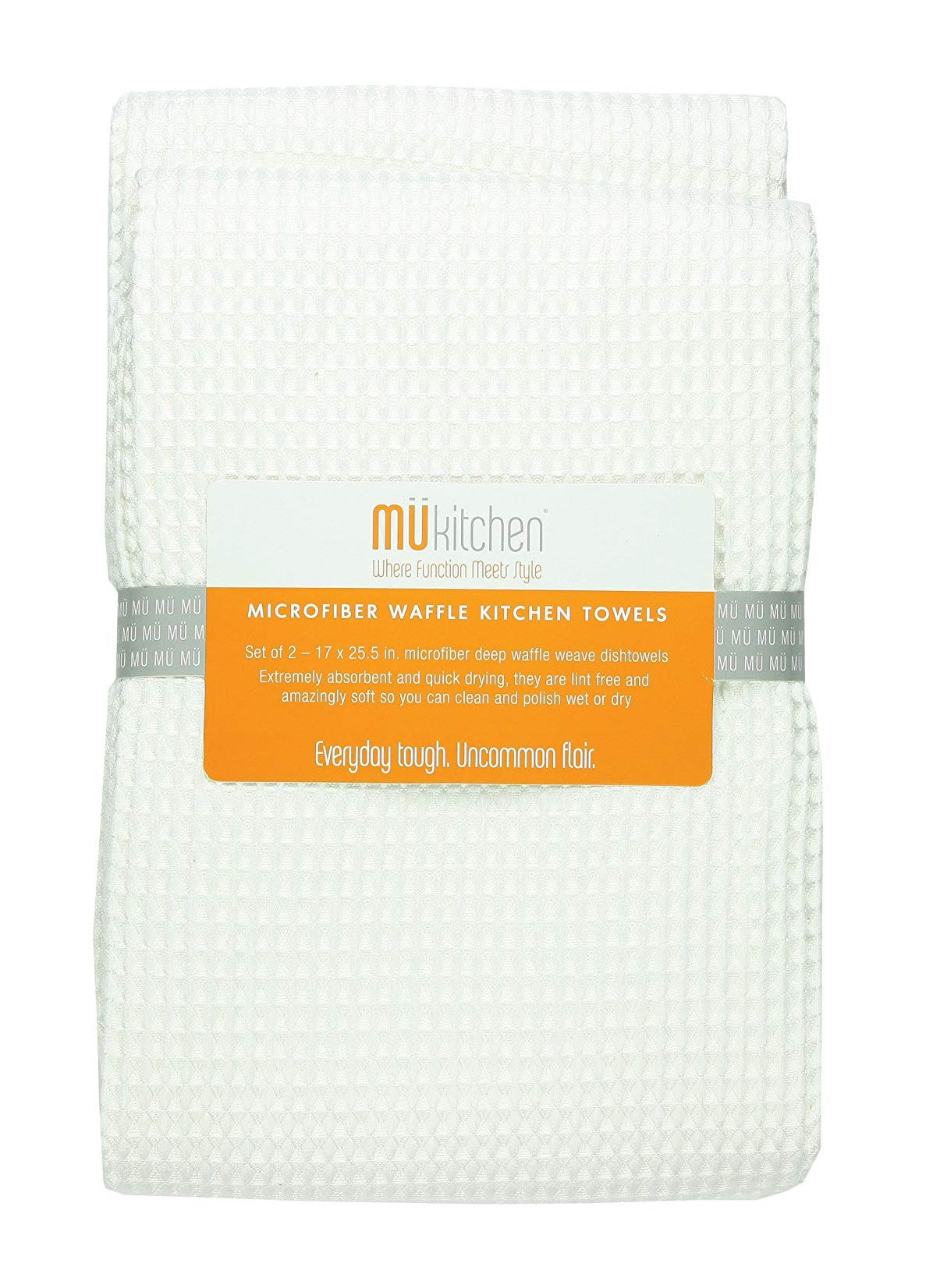 MUkitchen 6648-0901 Microfiber Dish Towels, White