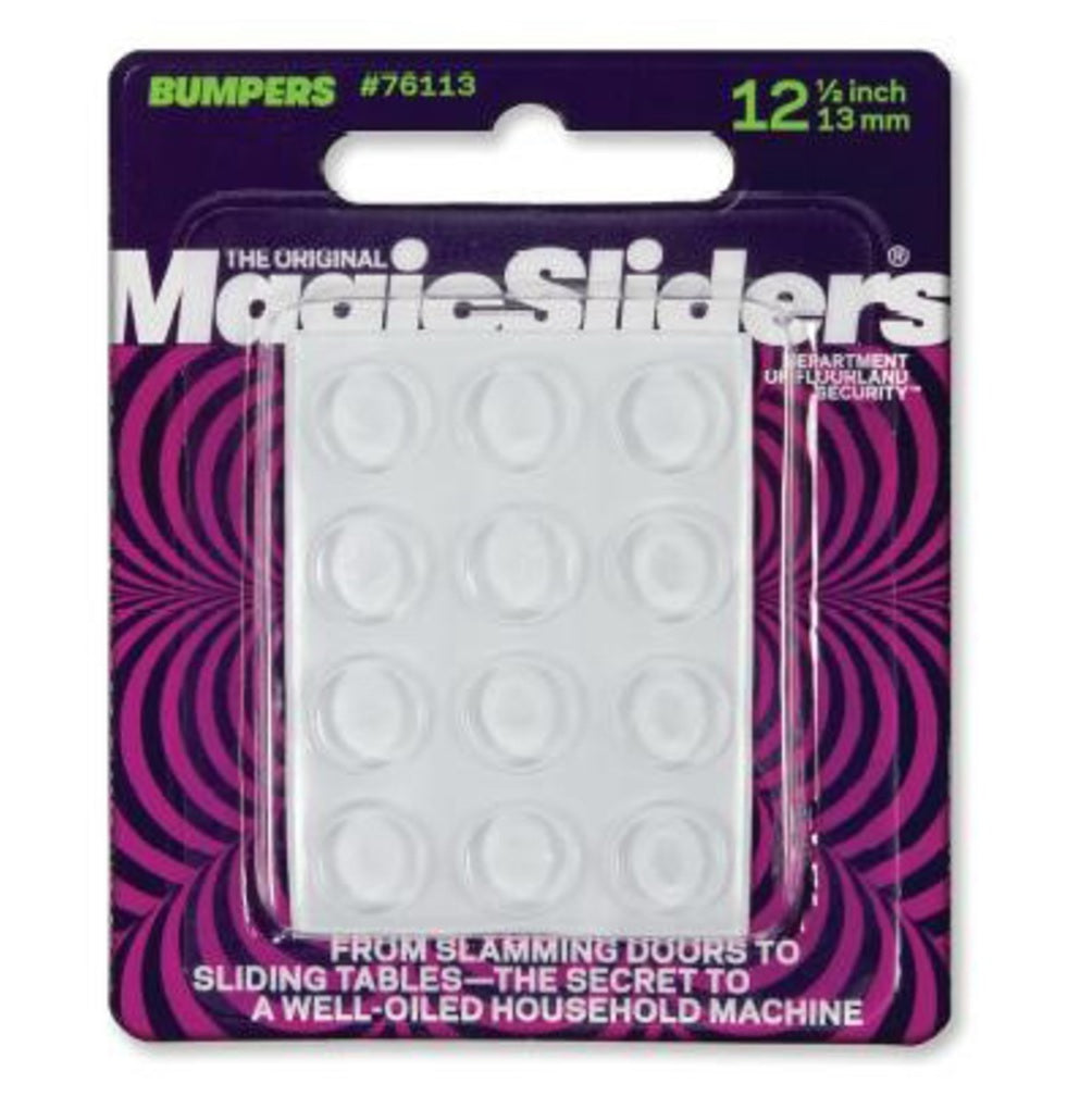 Magic Sliders 76113 Self-Stick Round Bumpers, Clear, 12 Piece