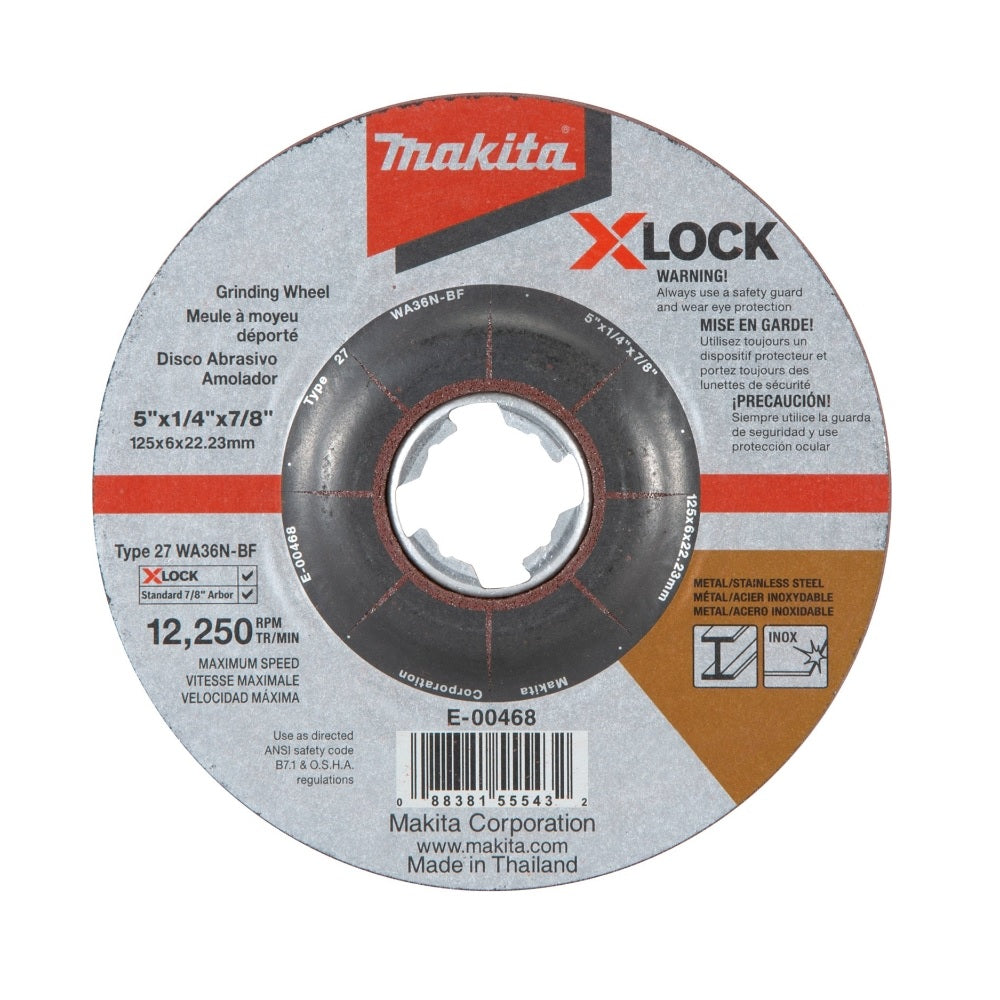 Makita E-00468 X-LOCK Grinding Wheel, 5 Inch