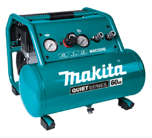 Makita MAC320Q Quiet Electric Air Compressor, 3 Gallon Capacity