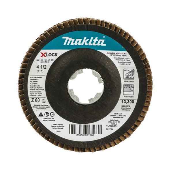 Makita T-03903 X-LOCK Grinding and Polishing Flap Disc, 60 Grit
