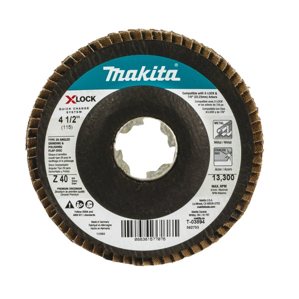 Makita T-03894 X-LOCK Grinding and Polishing Flap Disc, 4-1/2 Inch