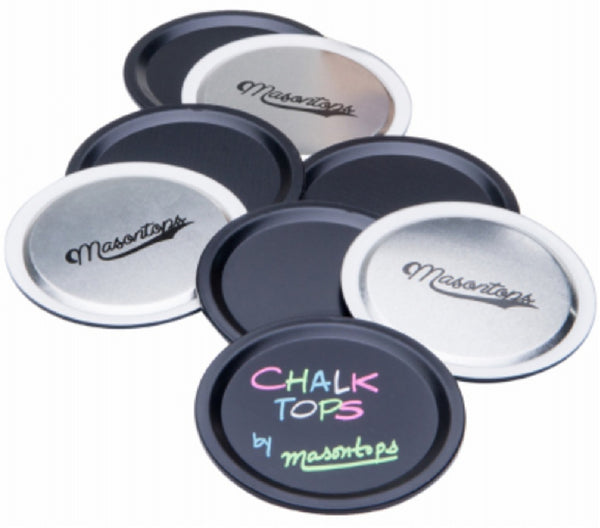 Masontops CTW8 Chalk Tops Wide-Mouth Labelling Lids, 8-Pack