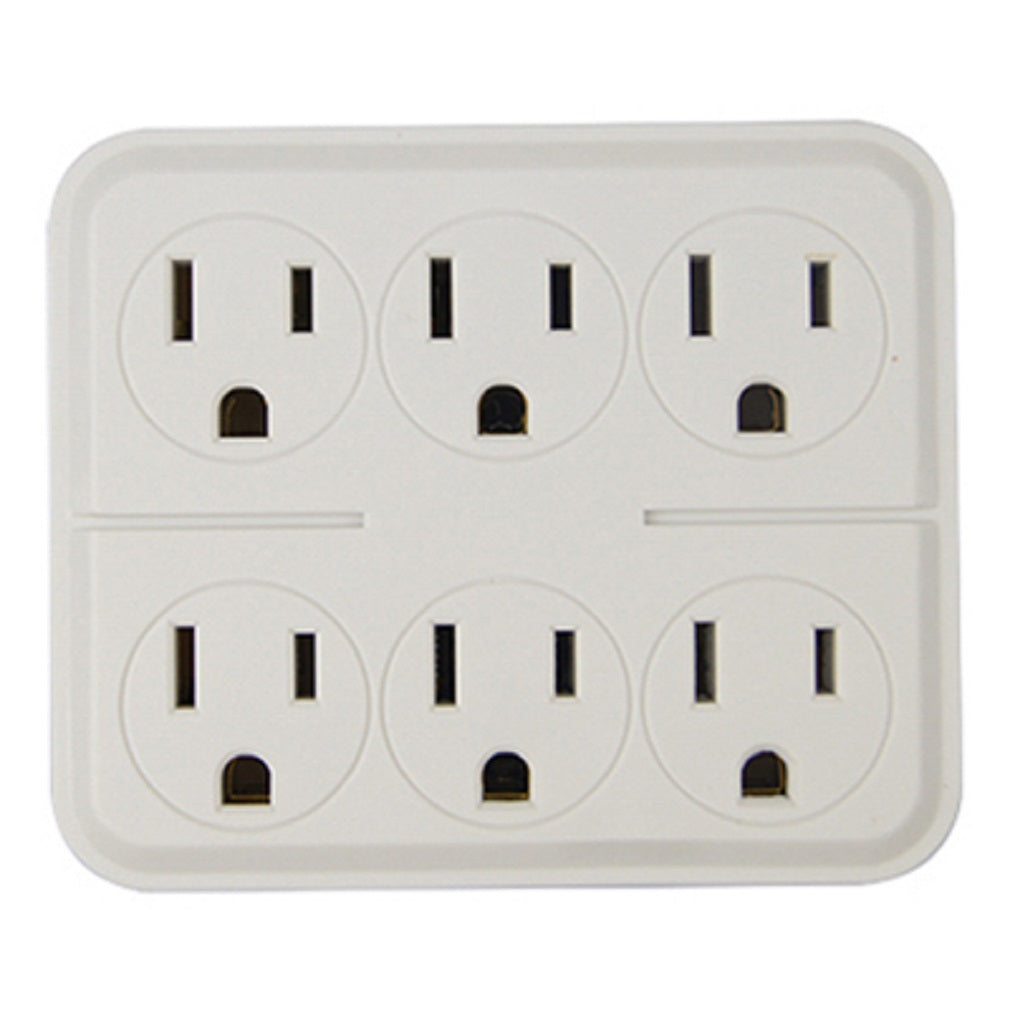 Master Electrician CT-027W 6 Outlet Tap, White