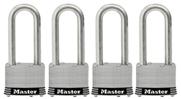 Master Lock 5SSQLJHC 5-Pin Cylinder Laminated Padlock, Stainless Steel, 2 Inch