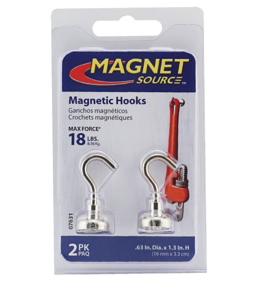 Master Magnetics 07631 Magnetic Hook, Silver
