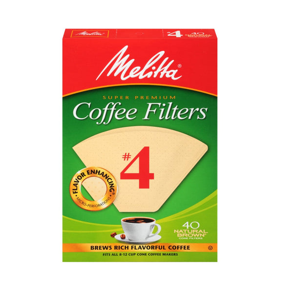 Melitta 63100 #4 Coffee Filter, Natural Brown