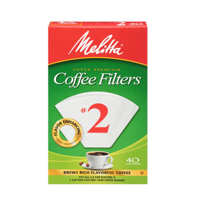 Melitta 622702 No 2 Cone Coffee Filter, White