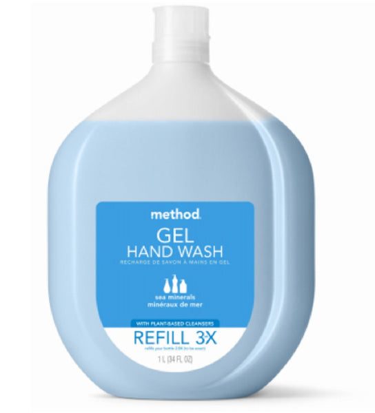 Method 328105 Gel Hand Wash Refill, Sea Minerals, 34 Oz