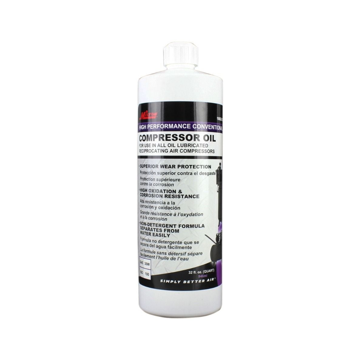 Milton 1002-32 High-Performance Conventional Air Compressor Oil, 32 Ounce