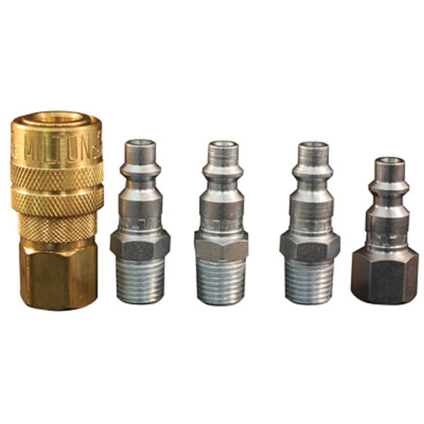Milton S-211 M-Style Coupler & Plug Kit, 1/4" NPT, 5 Piece