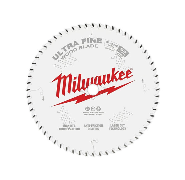 Milwaukee 48-40-0730 Circular Saw Blade, 60-Teeth, 7-1/4 inch