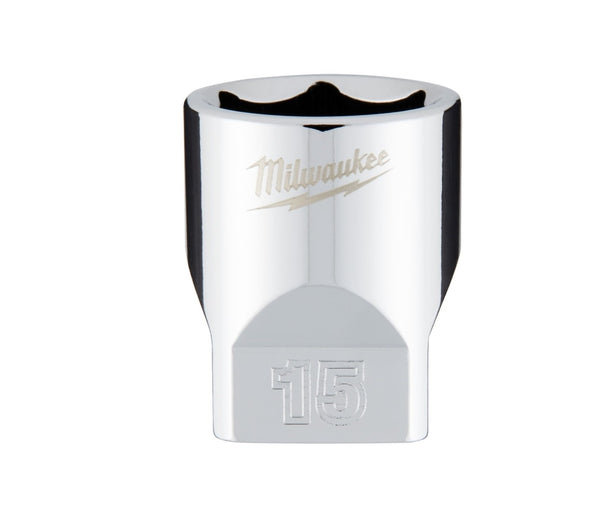 Milwaukee 45-34-9041 Metric Socket, 15 mm Socket, 1/4 in Drive