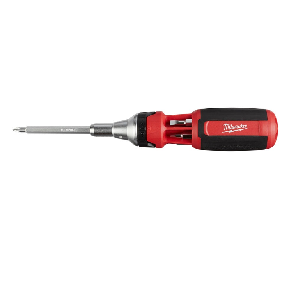 Milwaukee 48-22-2322 Square 9-In-1 Ratcheting Multi-Bit Driver, Black/Red