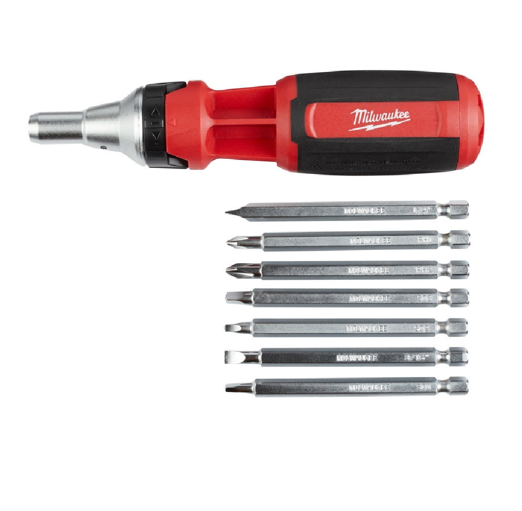 Milwaukee 48-22-2322 Square 9-In-1 Ratcheting Multi-Bit Driver, Black/Red