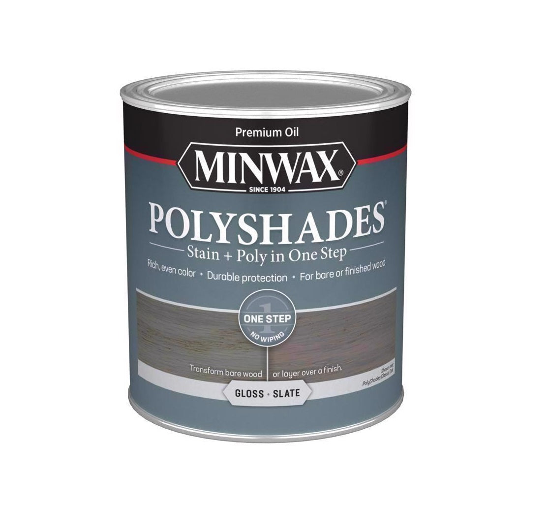 Minwax 614984444 PolyShades Stain and Polyurethane Finish, Slate, 1 Quart