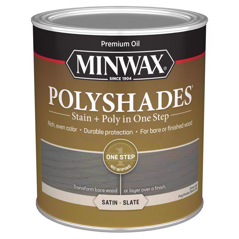 Minwax 613984444 Polyshades Stain and Polyurethane Finish, Slate, 1 Quart