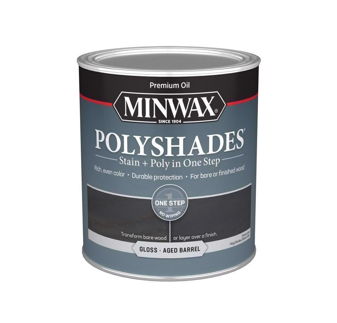 Minwax 614994444 Polyshades Stain and Polyurethane Finish, Aged Barrel, 1 Quart