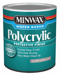 Minwax 611114444 Water-Based Polycrylic Protective Finish, 1 Quart