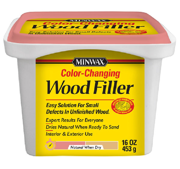 Minwax 448800000 Color-Changing Wood Filler, Natural, 16 Ounce