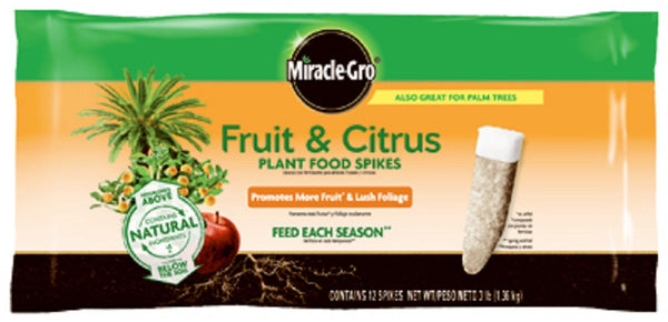 Miracle-Gro 4852012 Fruit & Citrus Tree Fertilizer Spikes