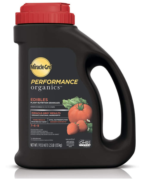 Miracle-Gro 3005510 Performance Organics Edibles Plant Food, 2.5 Lbs