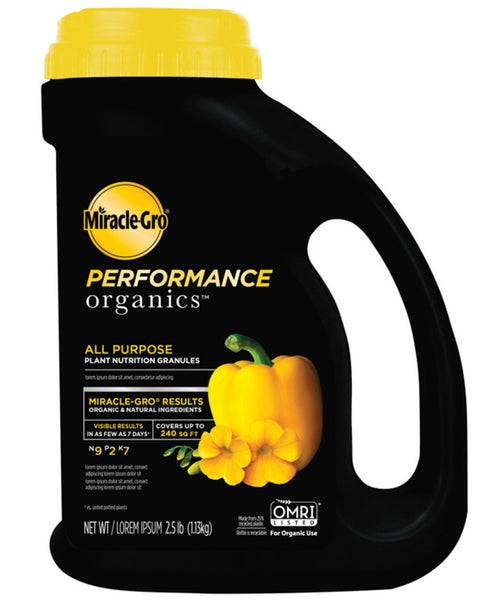 Miracle-Gro 3003510 Performance Organics Granules All Purpose Plant Food, 2.5 Lbs
