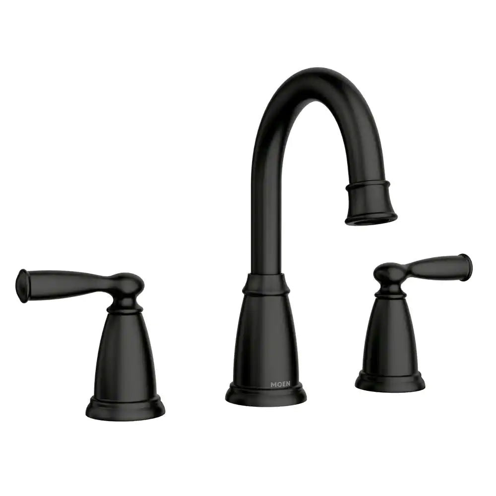 Moen 84947BL Banbury Two Handle High Arc Bathroom Faucet, Matte Black